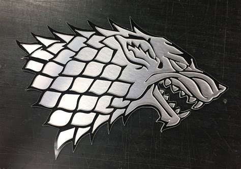 house stark sigil metal|stark direwolf sigil.